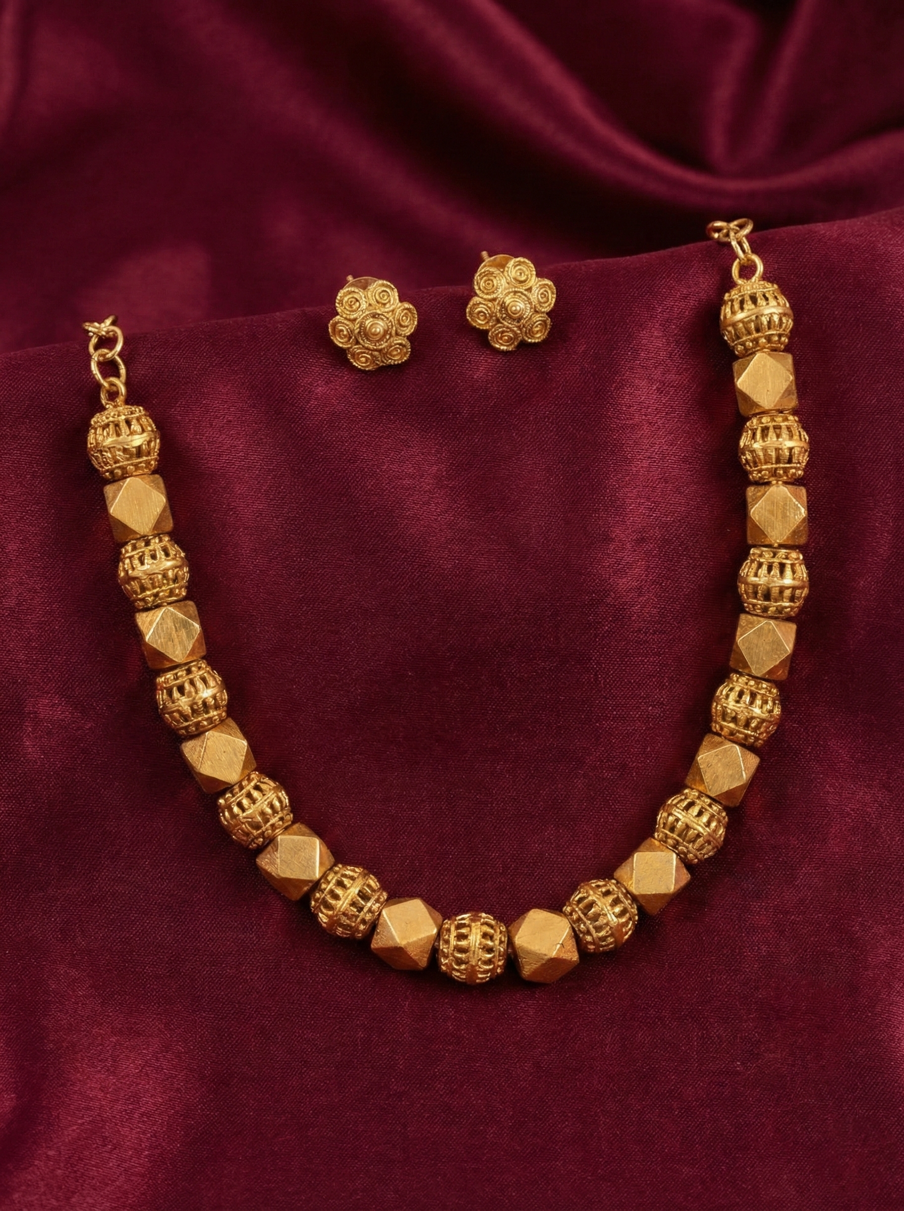 Gold Replica Ball Necklace Set