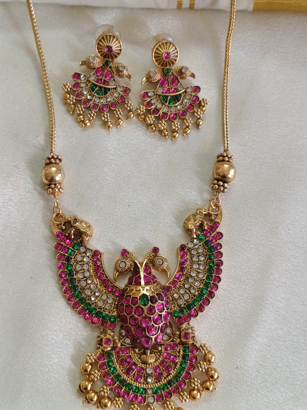 Garuda Pendant Mid Long Necklace Set