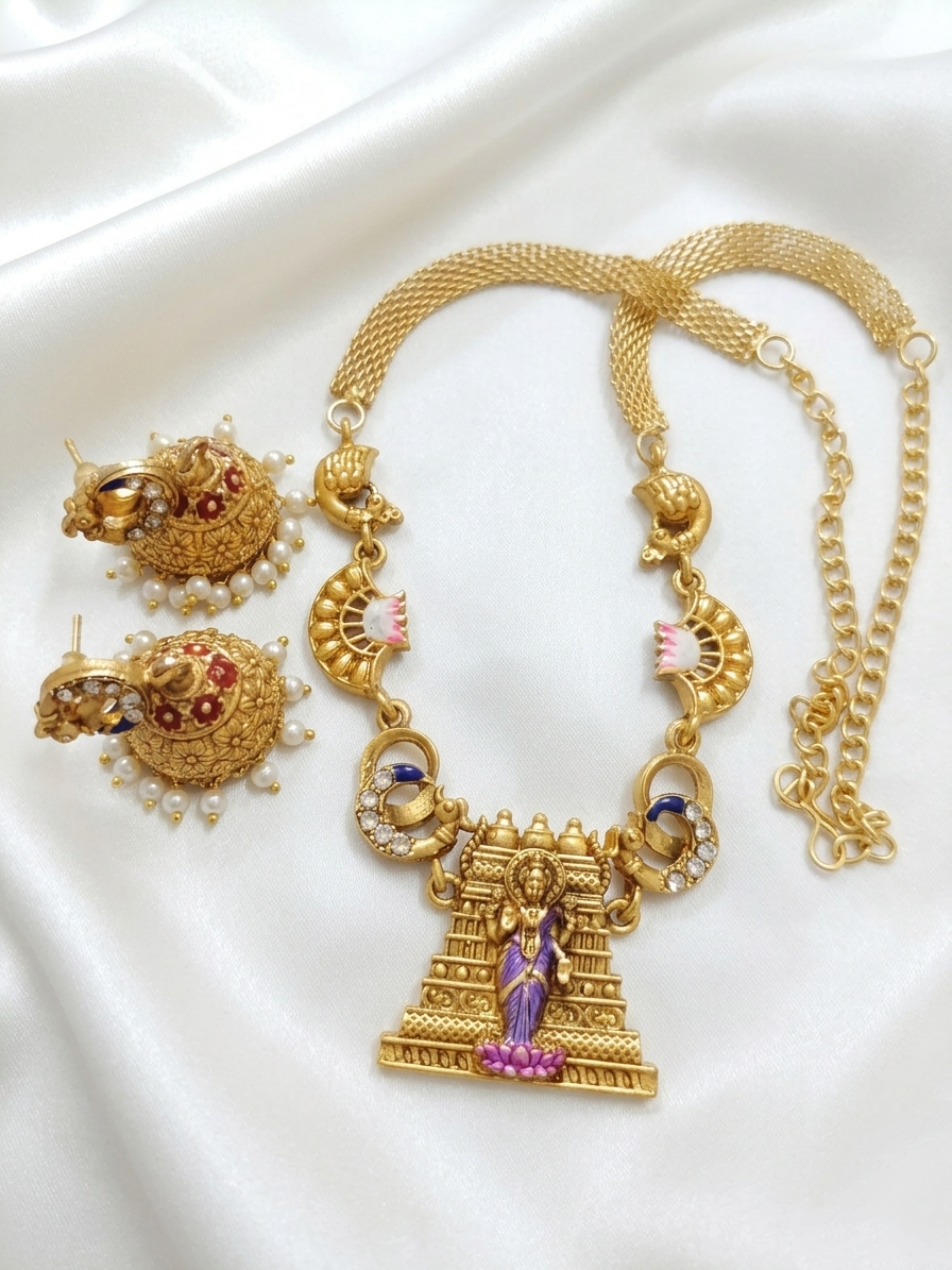 Enamel Gopura Lakshmi Choker Set