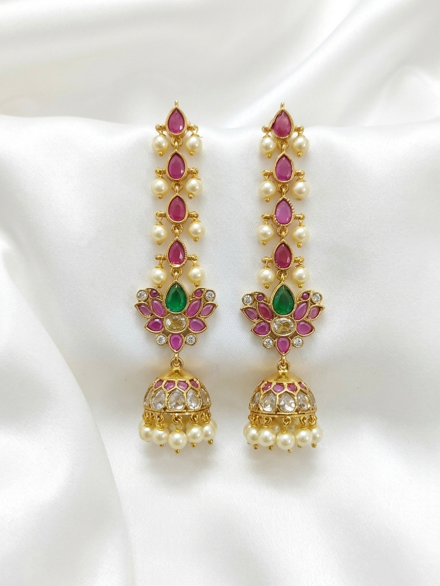 Lotus Mattal Jhumka Earring