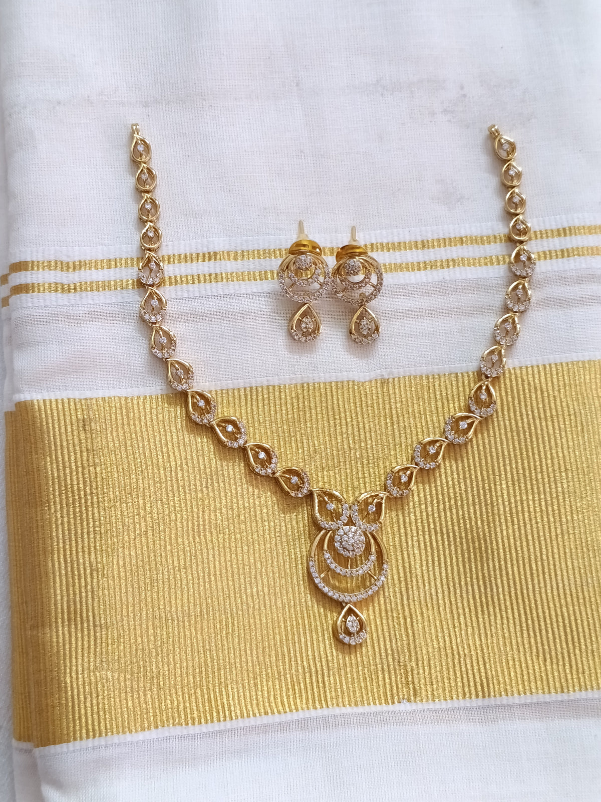Elegant AD Stone Necklace Set V2