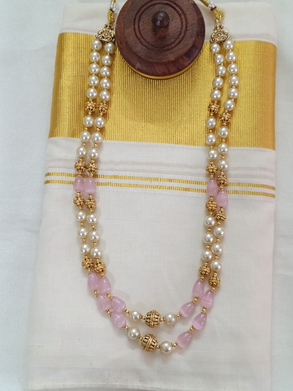 Pearl Two Layer Long Necklace