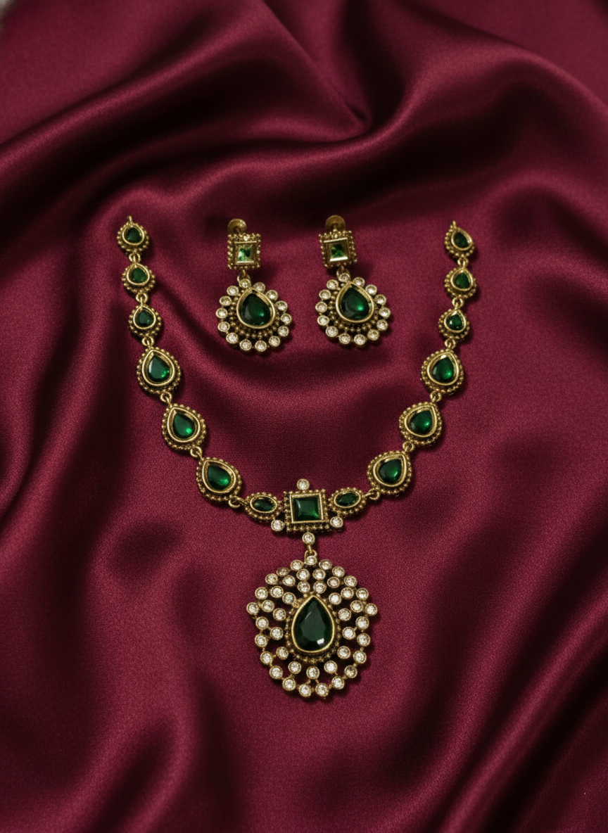 Jyothika Inspired AD Stone Necklace Set