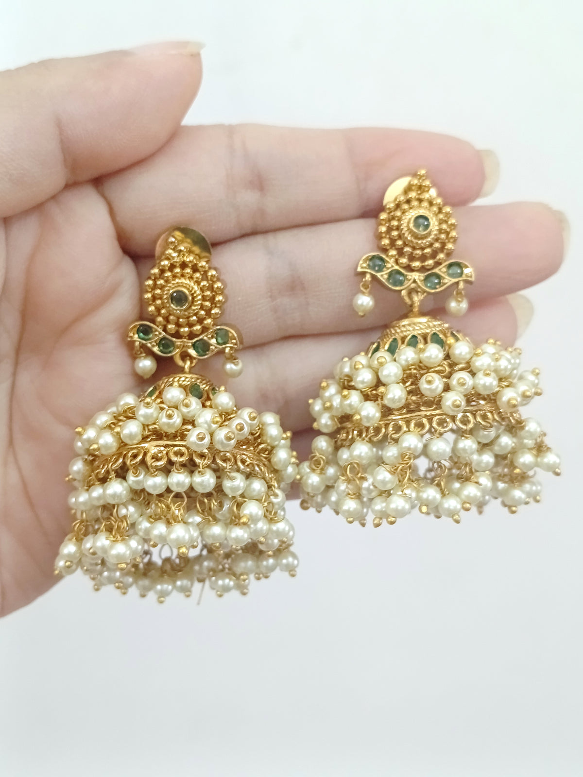 Non Idol Pearl Jhumka Earring