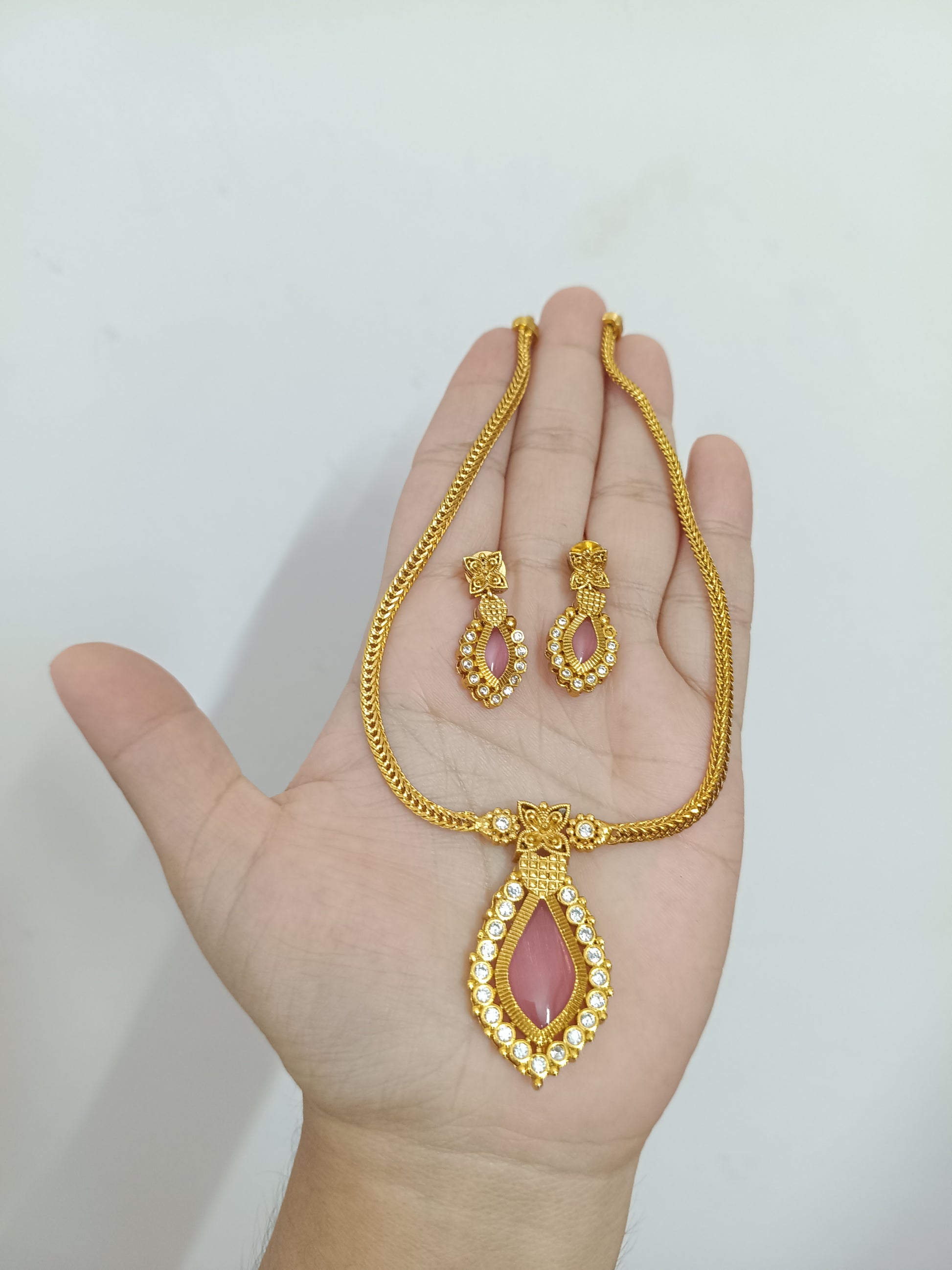 AD Nagapadam Pendant Necklace Set V2
