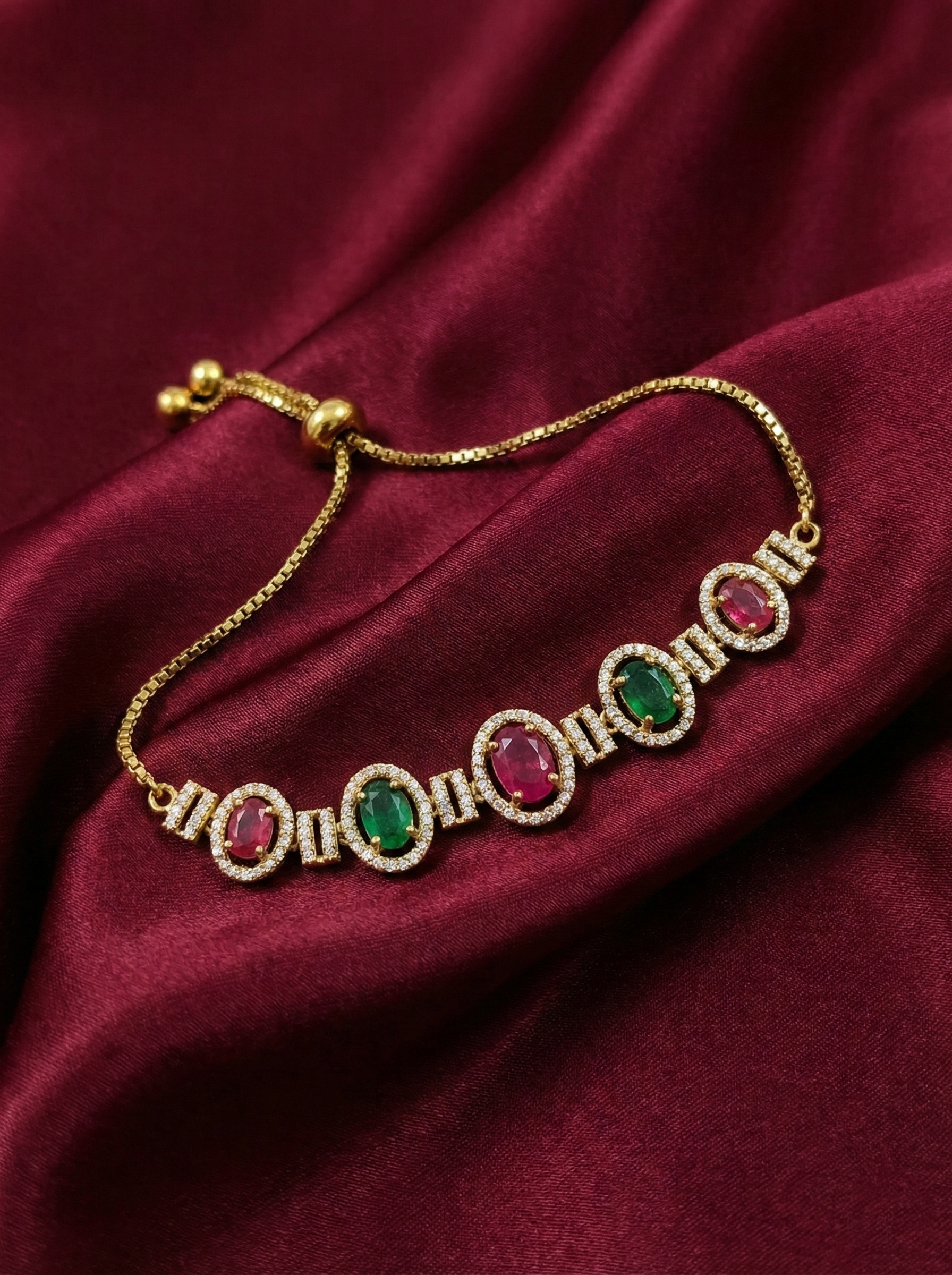 Oval Duo Tone Adjustable Bracelet