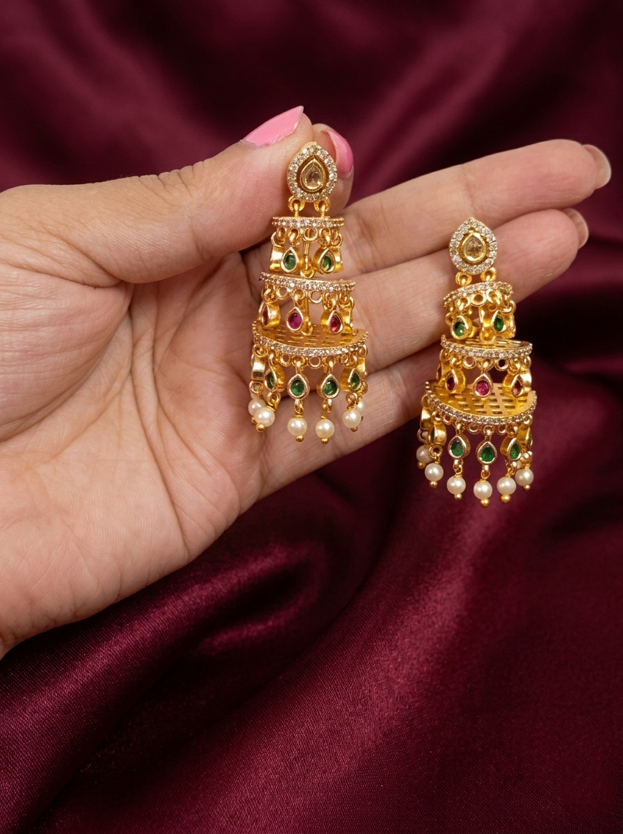 AD Half Jhumka Earring