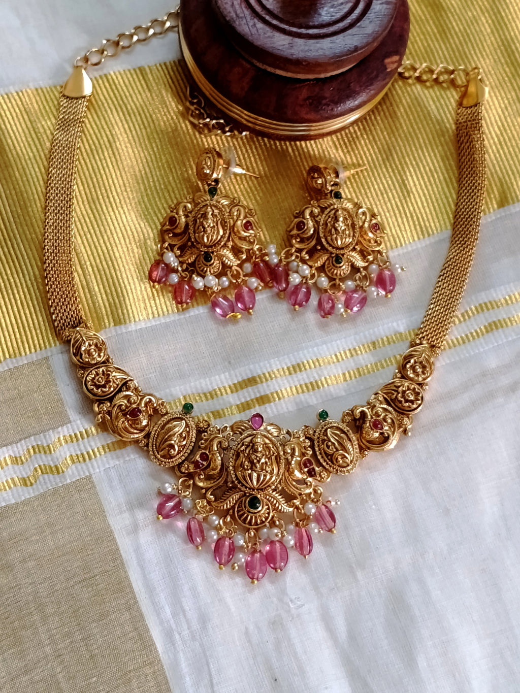 Lakshmi Nagas Necklace Set V23