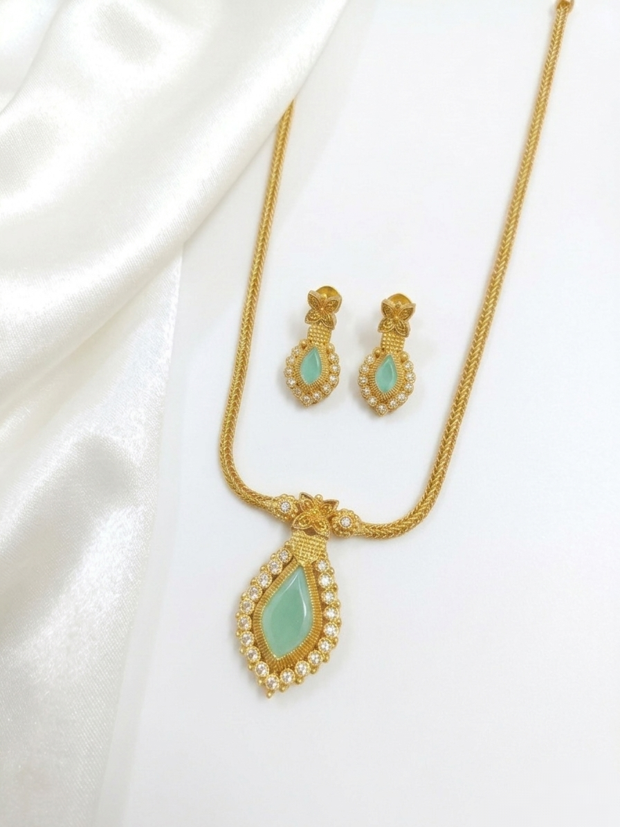 AD Nagapadam Pendant Necklace Set V2