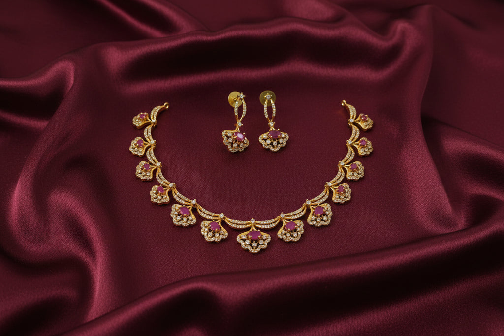 AD Stone Necklace Set V45