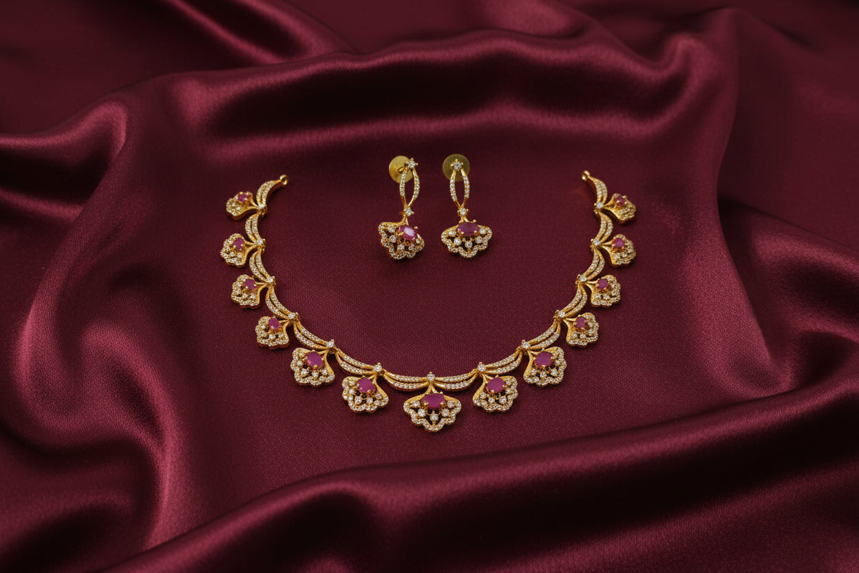 AD Stone Necklace Set V45
