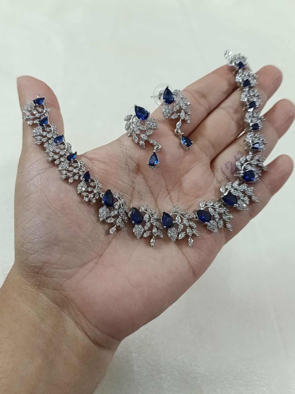 Rhodium Polish AD Creeper Necklace