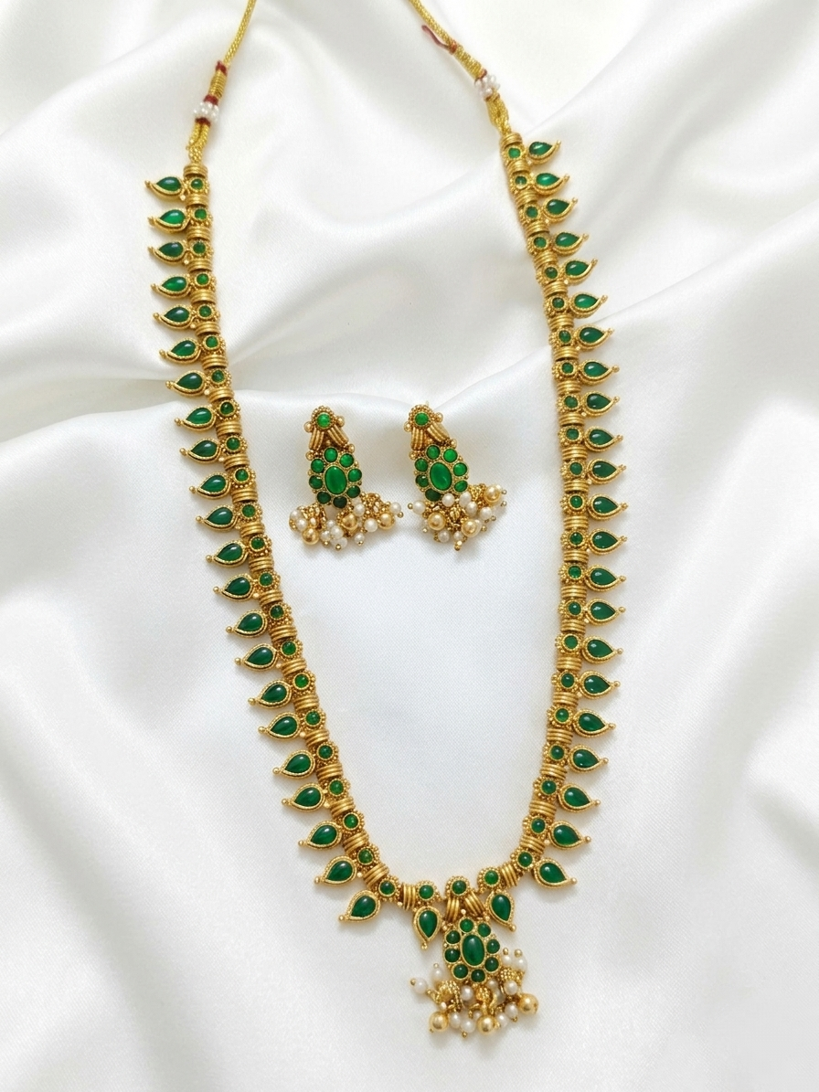 Mullamottu Long Necklace Set
