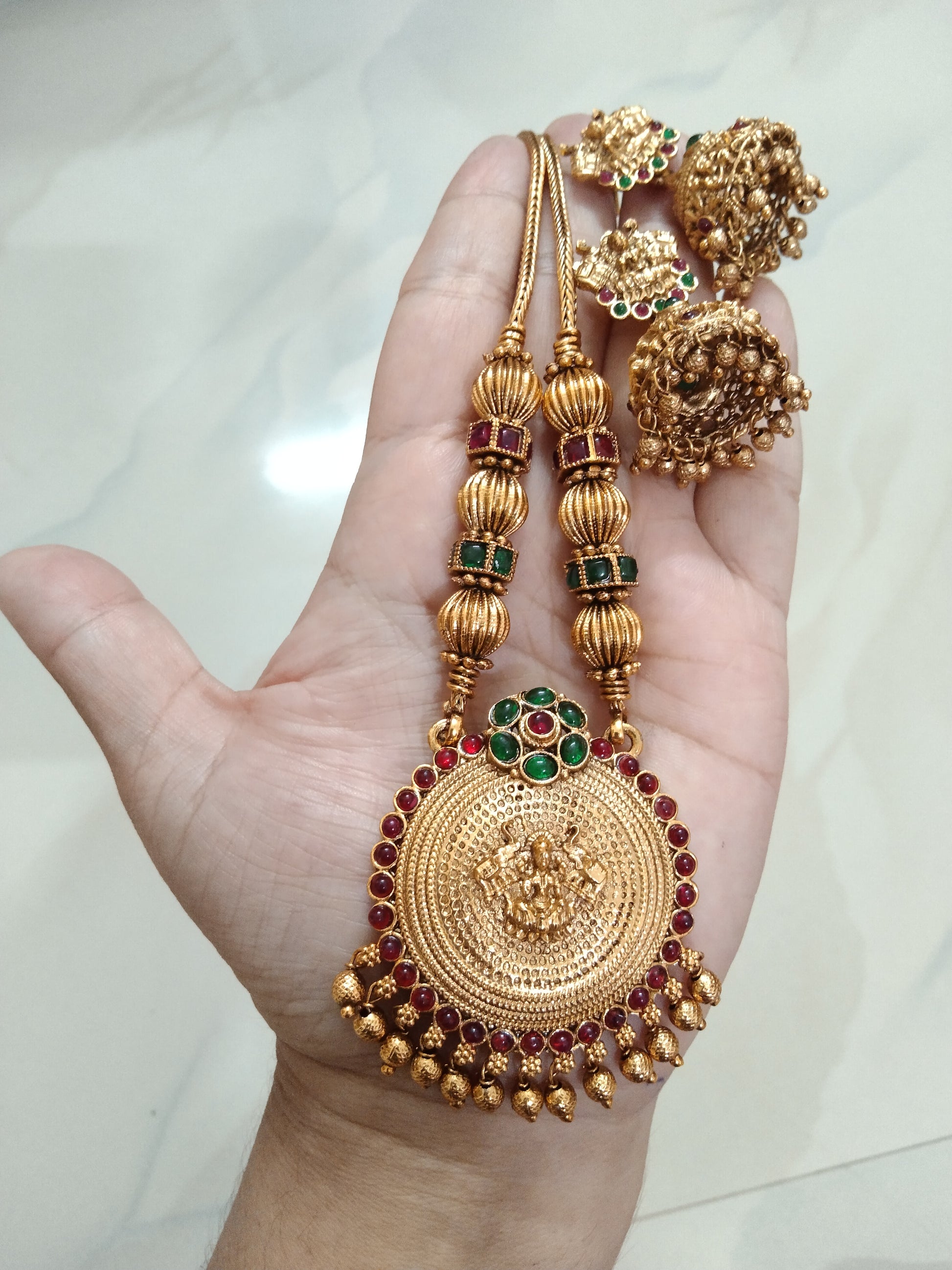 Lakshmi Pendant Multi Necklace