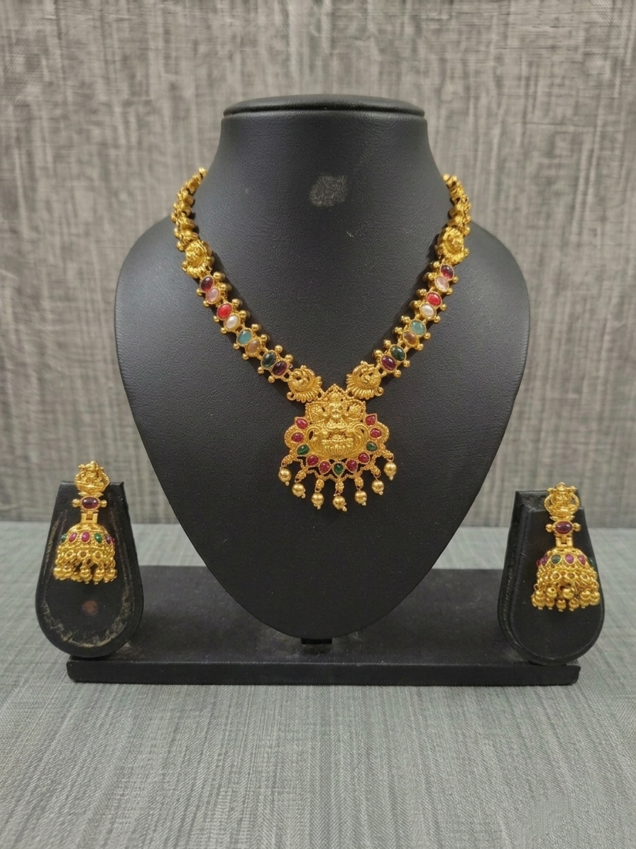 Lakshmi Navaratna Necklace Set V2