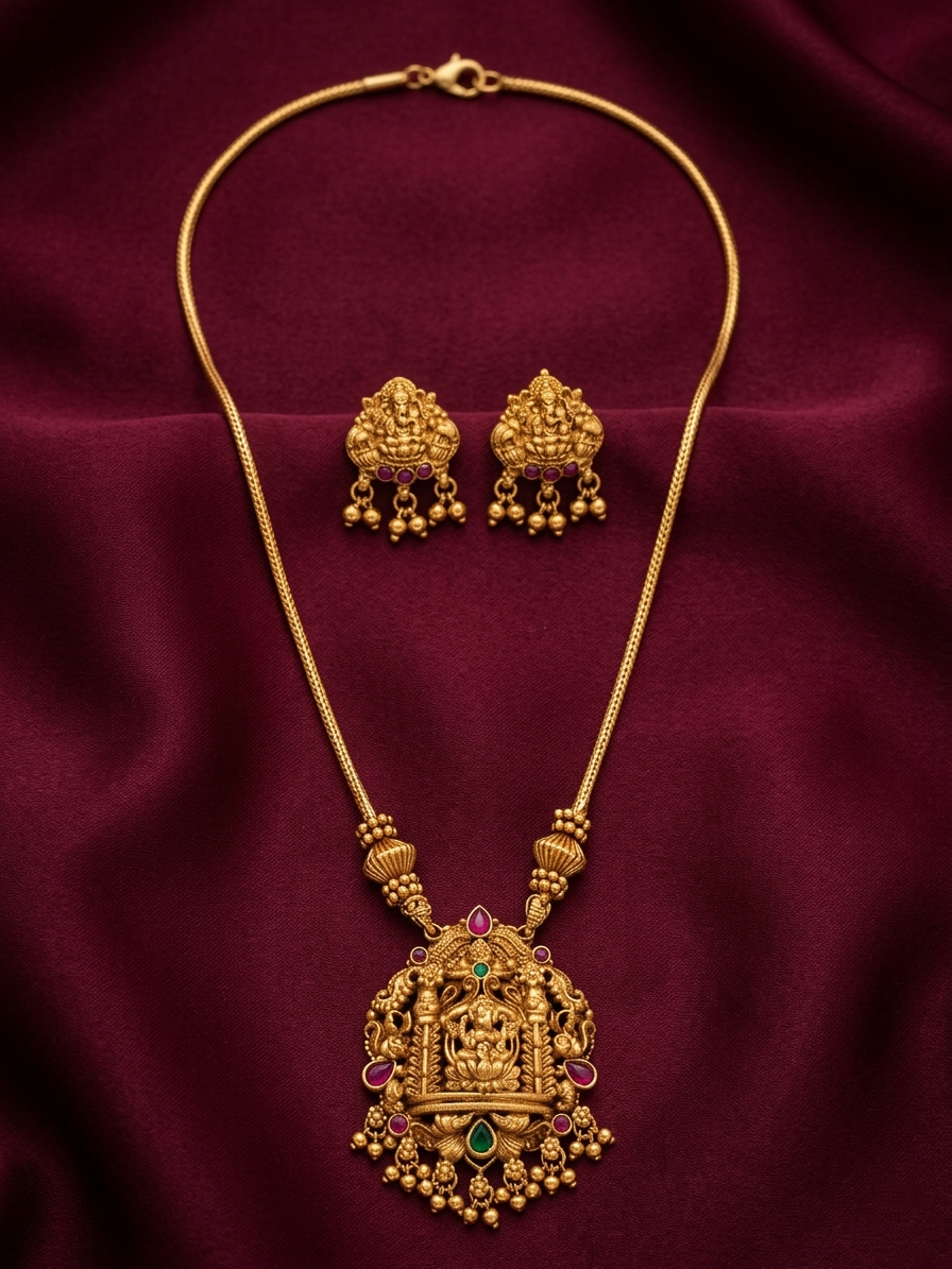 Lakshmi Pendant Mid Long necklace V15