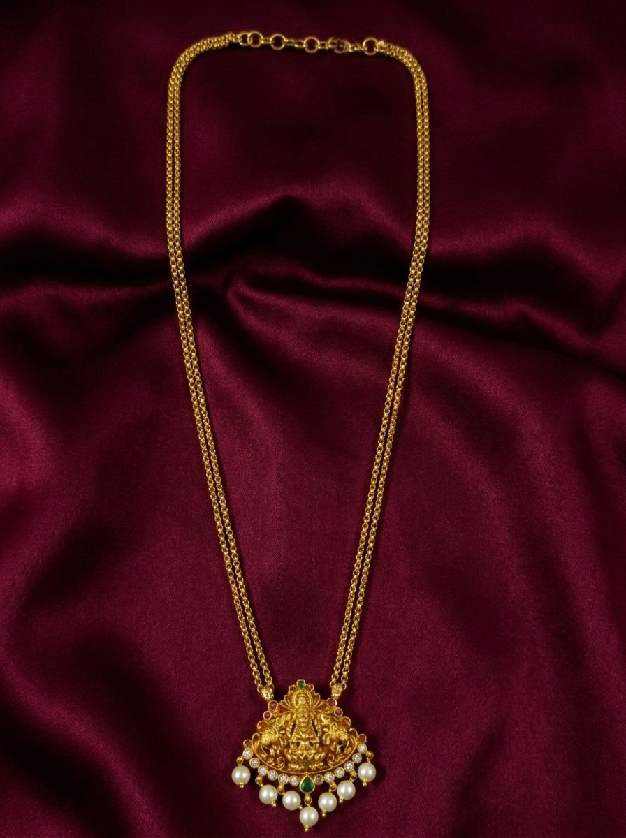 Low Budget Lakshmi Mid Long Necklace Set V2