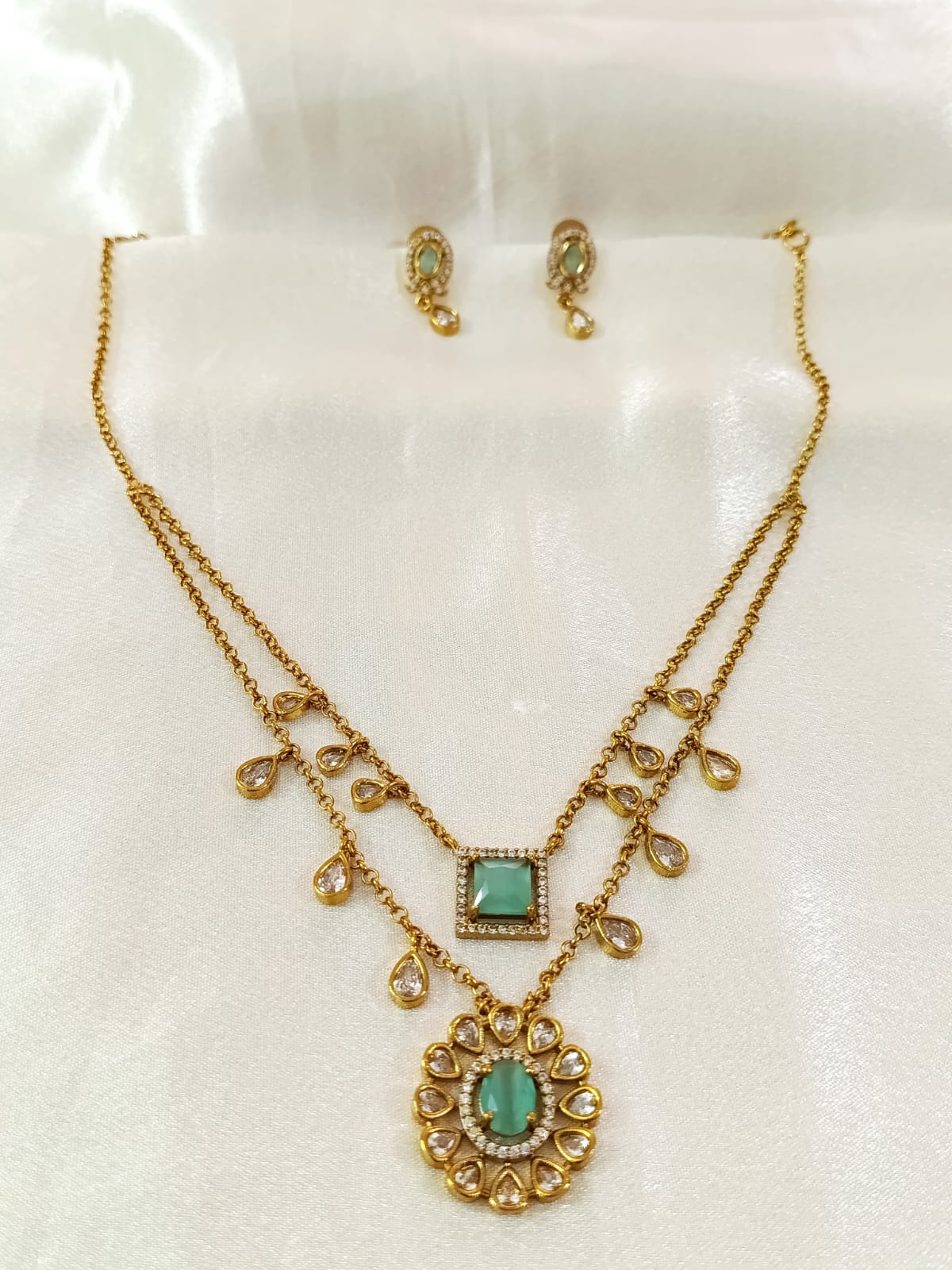 2 Layer AD Flower Necklace Set V3