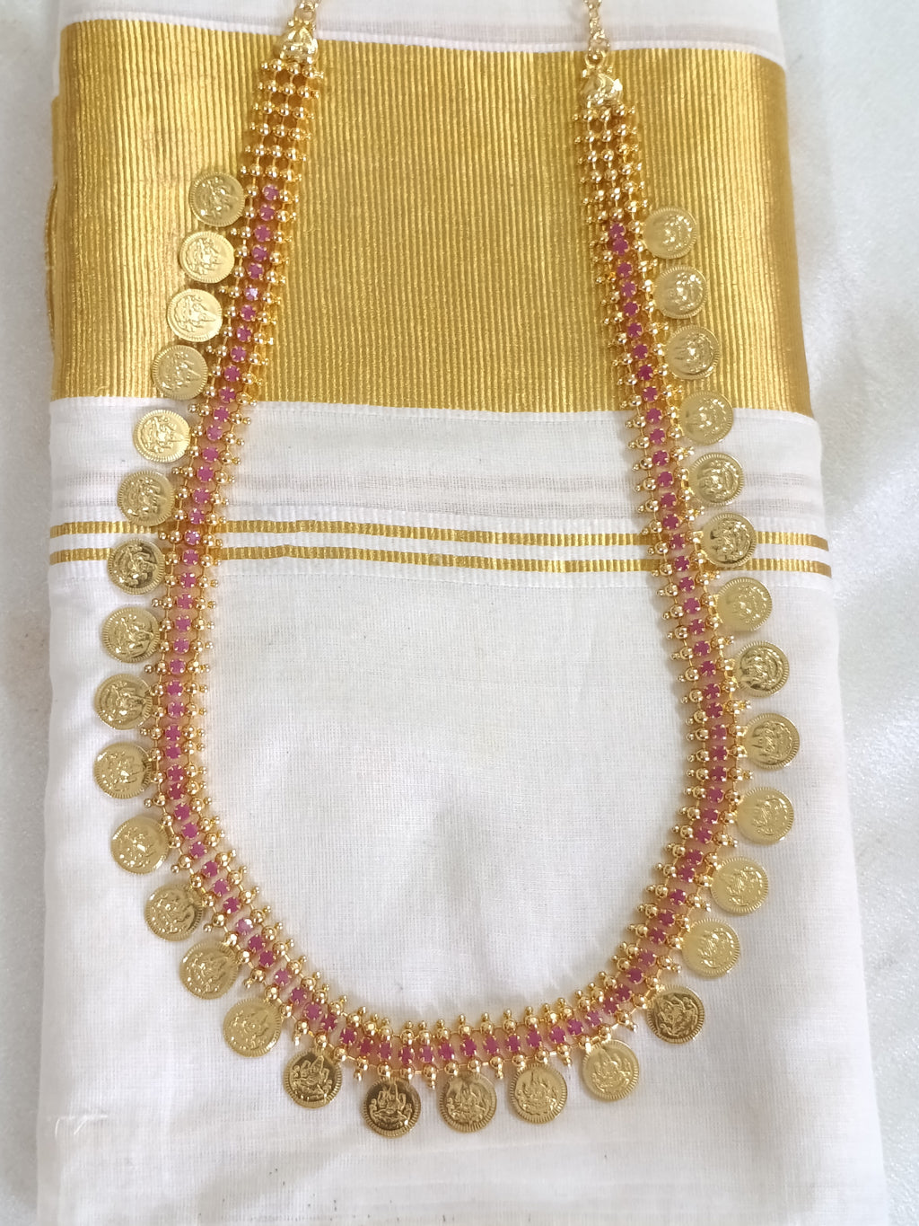 Micro Polish Coin Long Necklace