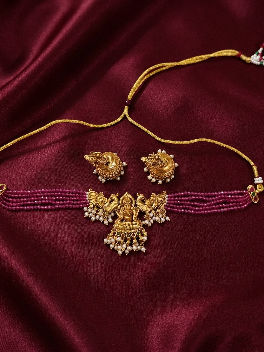 Ganesh Pendant Choker Set