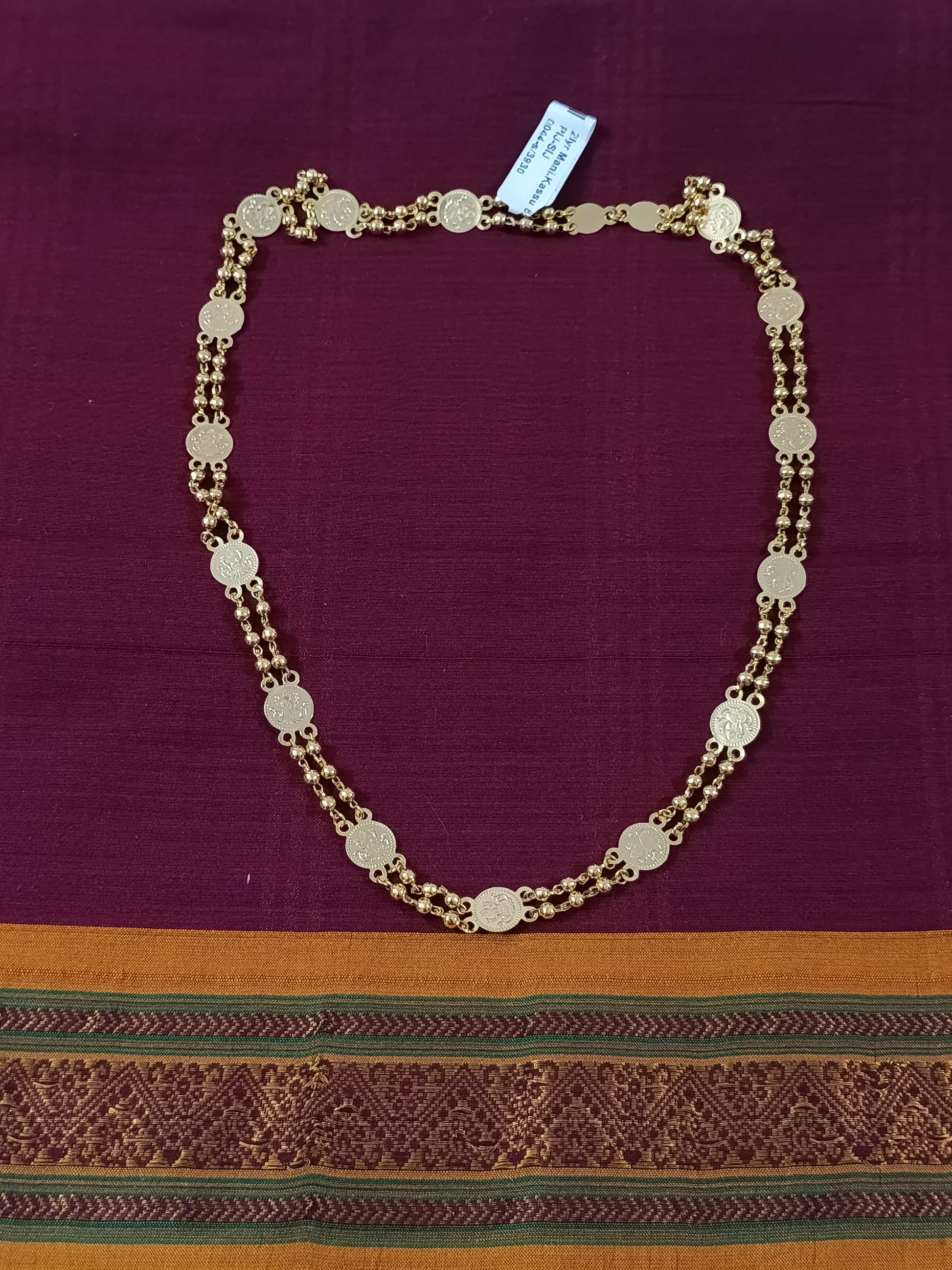 Micro Polish Lakshmi Coin Layer Long Necklace