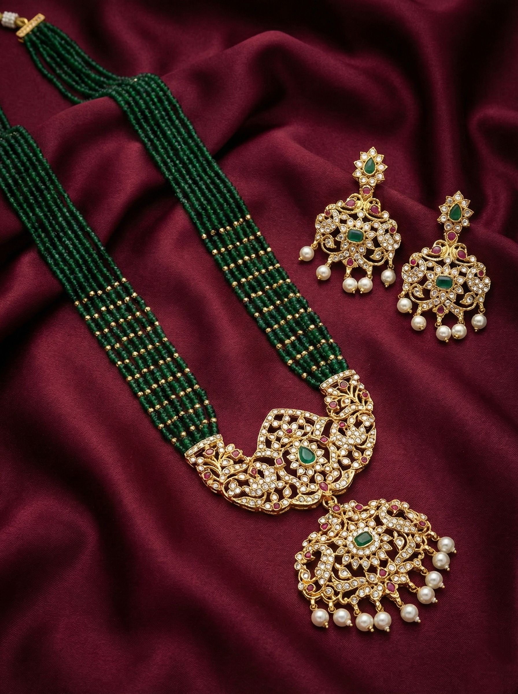 Maharani Bead Long Necklace Set