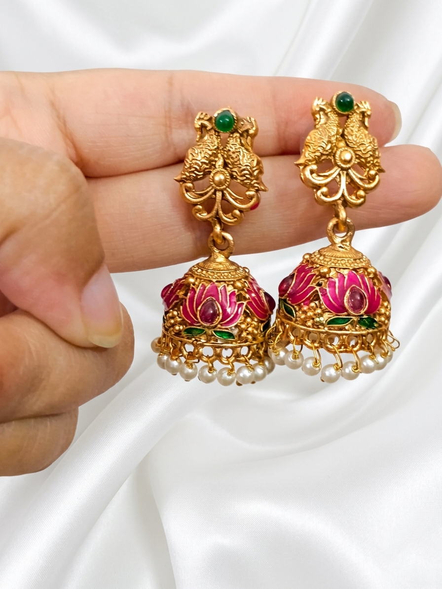 Lotus Jhumka Earring V3