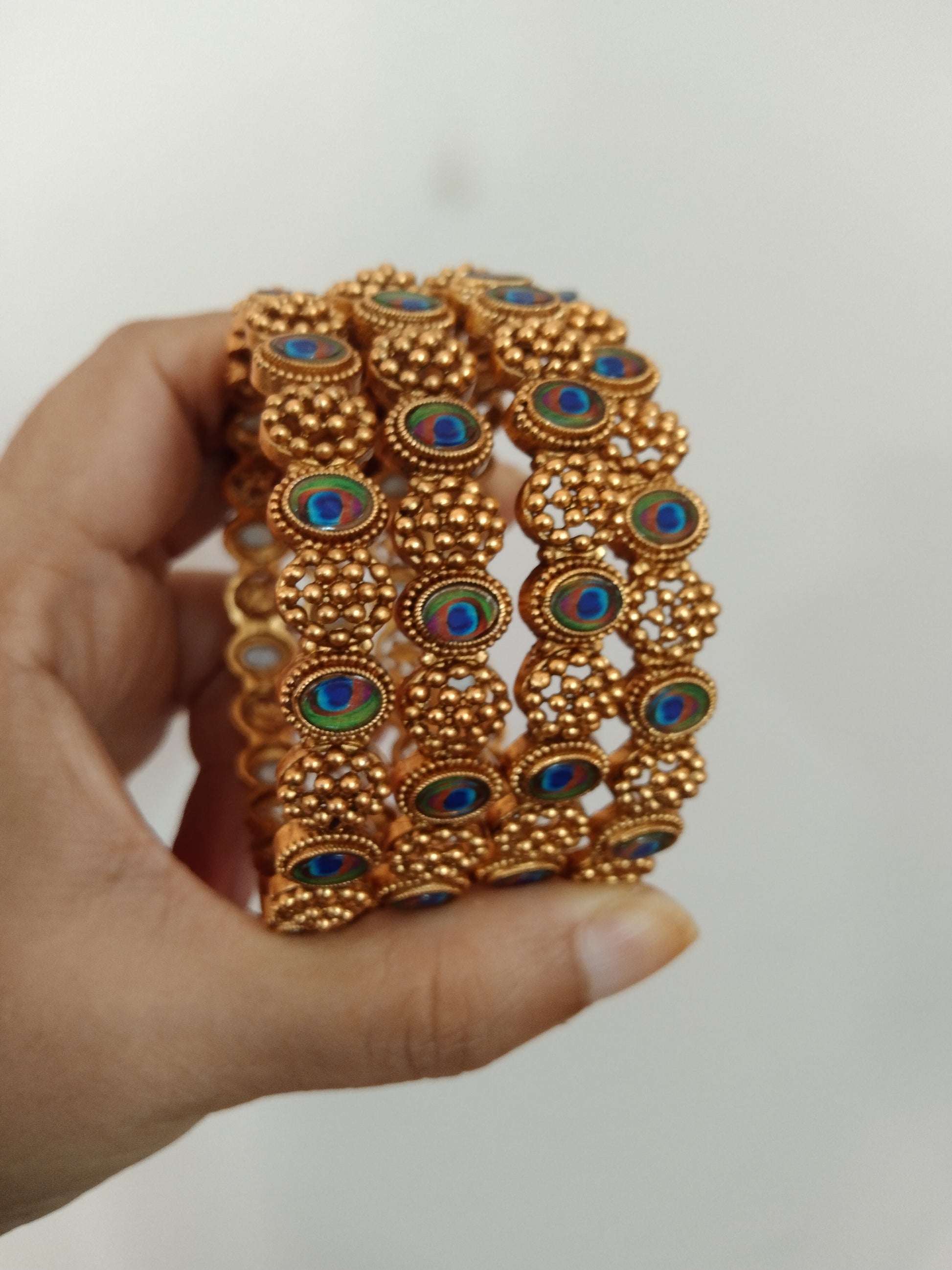 Peacock Bangles Set of 4