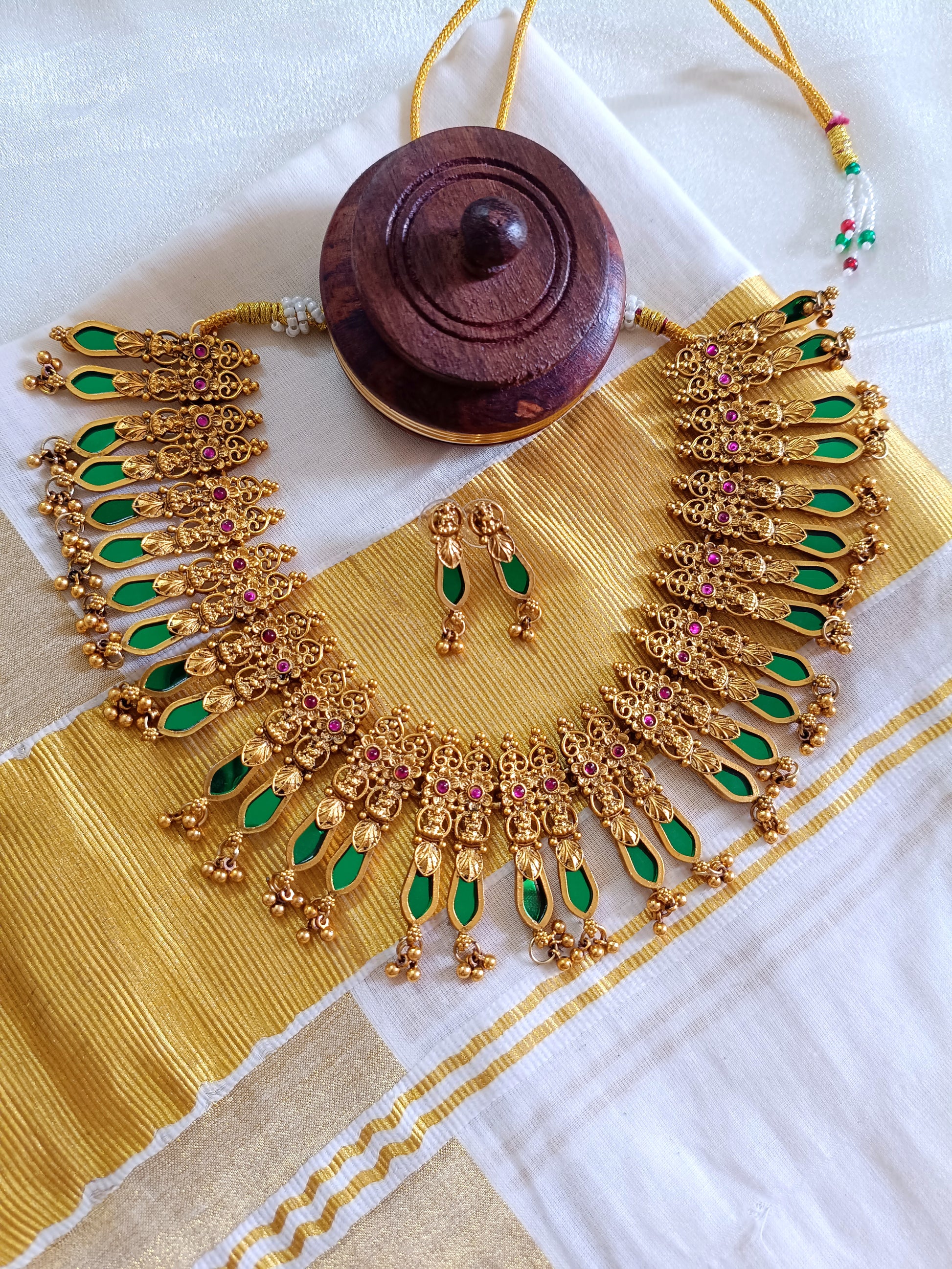 Matte Finish Royal Nagapadam Necklace Set