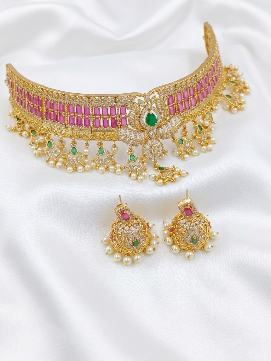 Royal AD High Neck Choker Set