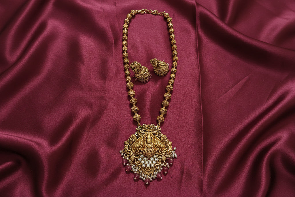 Temple Lakshmi Heavy Long Necklace