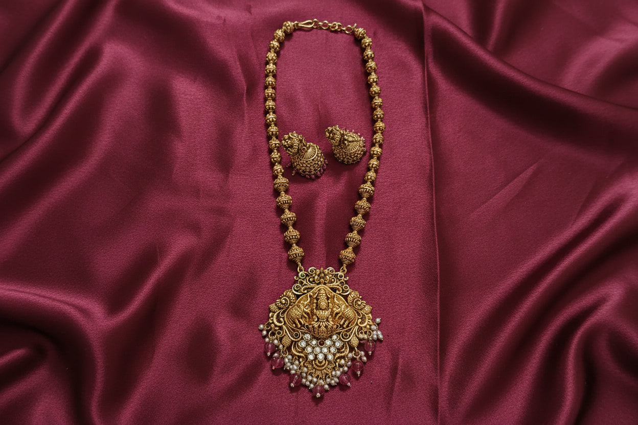 Temple Lakshmi Heavy Long Necklace