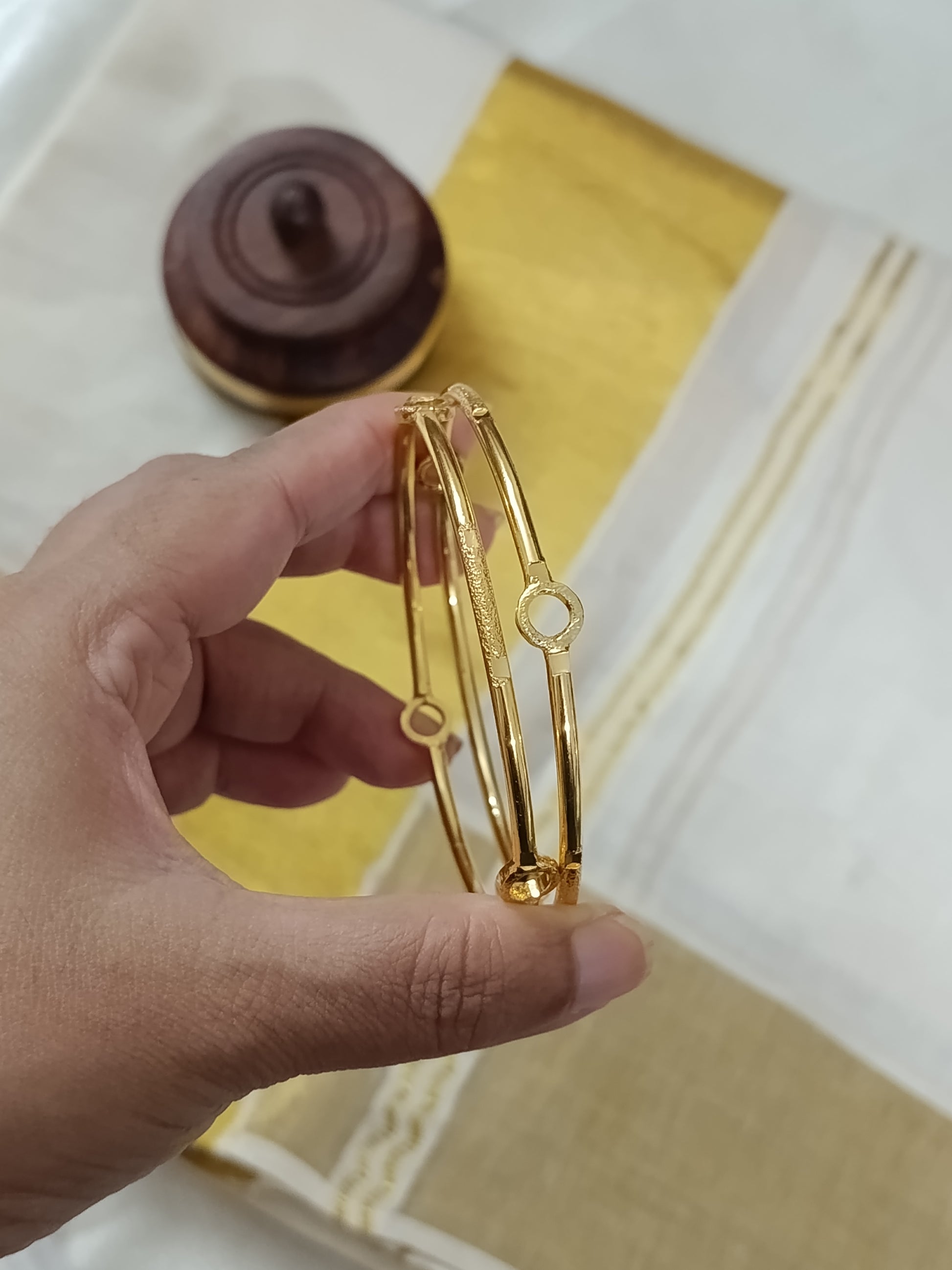 Micro Polish Pipe Bangle of 2 V3