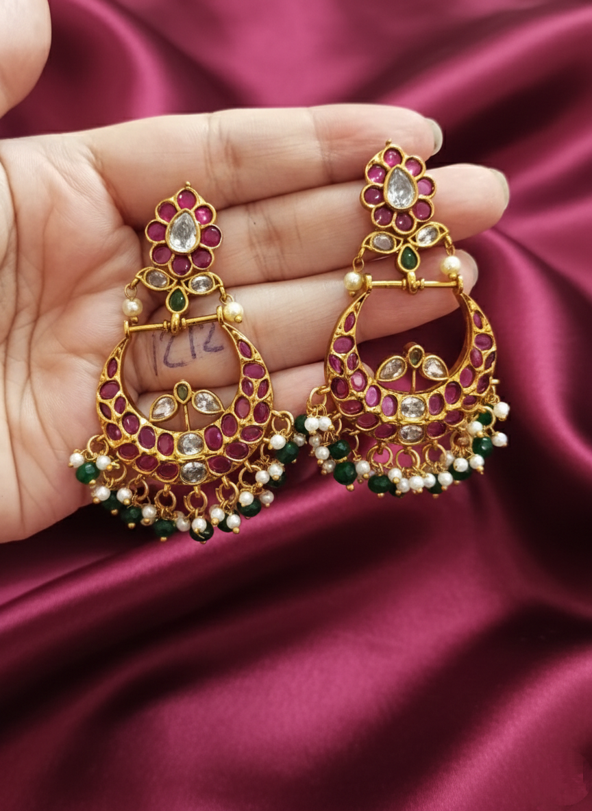 Kemp Stone Chandbali Earring