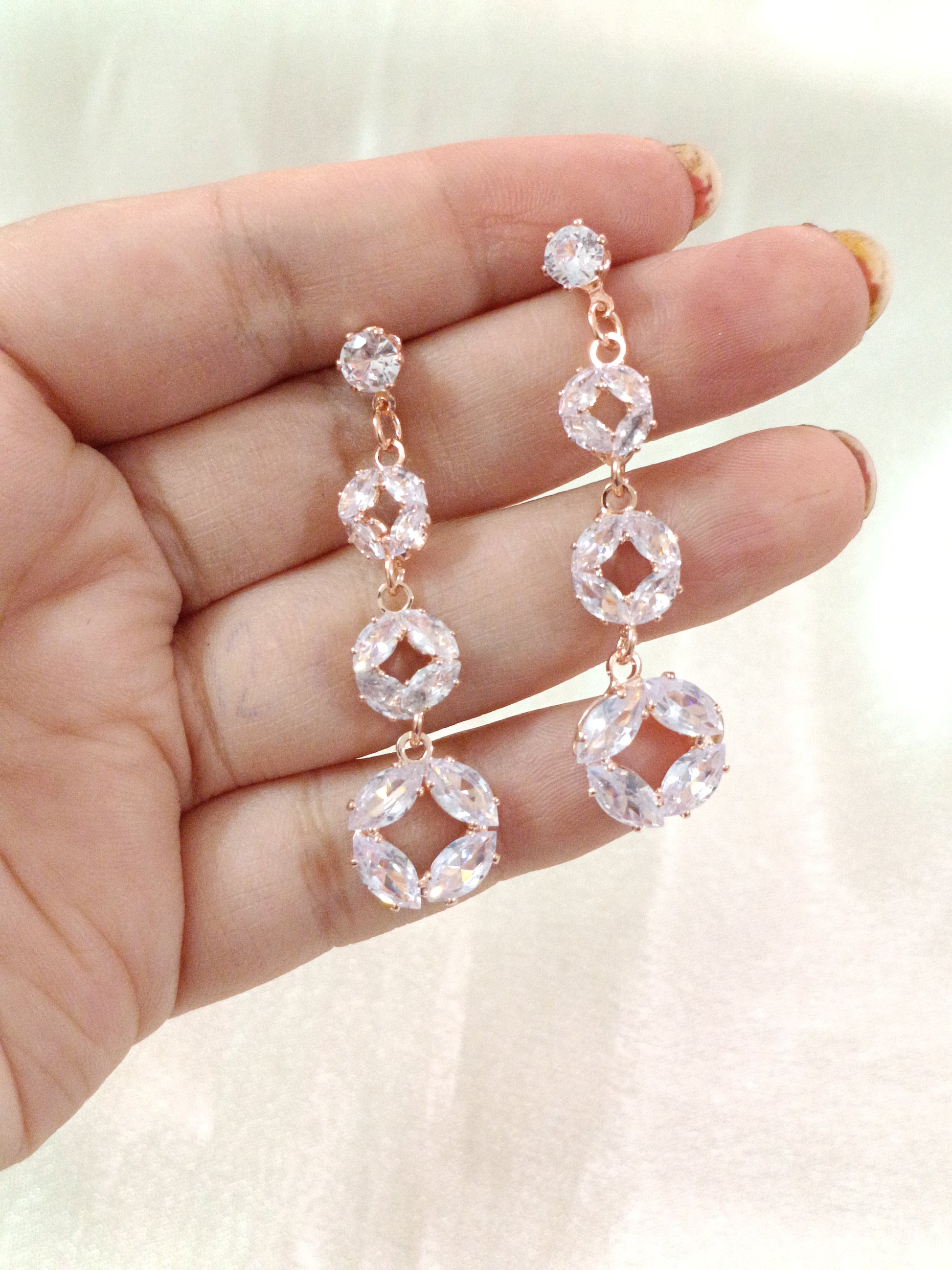 Rose Gold AD Earring