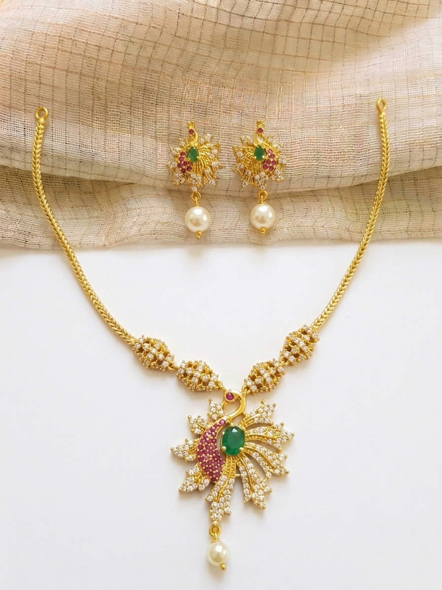 AD Peacock Pendant Necklace Set V2.0