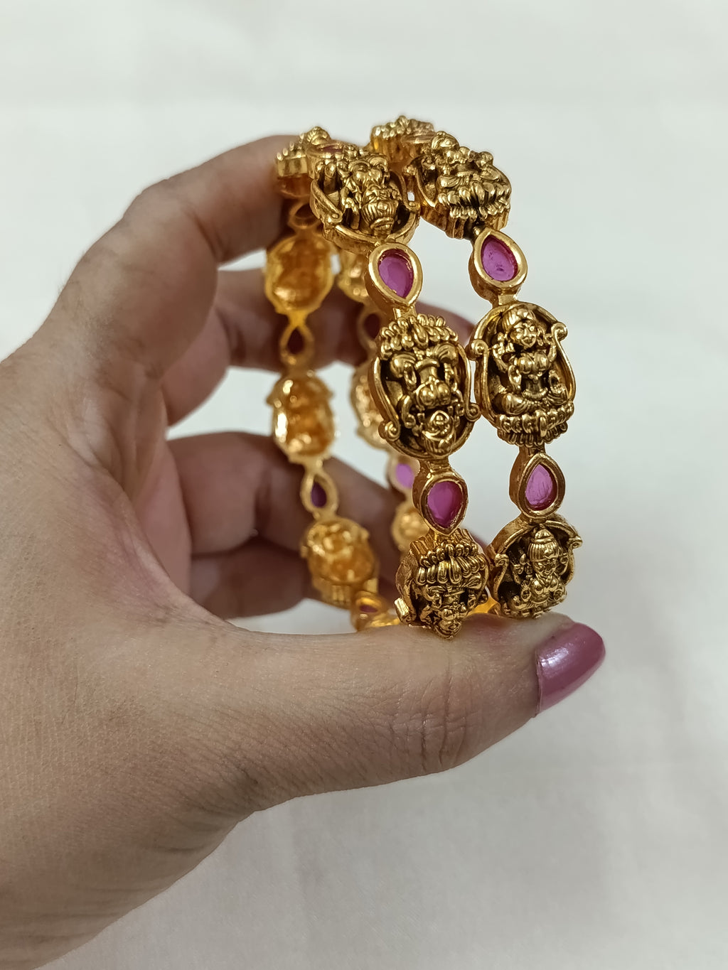 Lakshmi Ruby Nakshi Bangle Set of 2