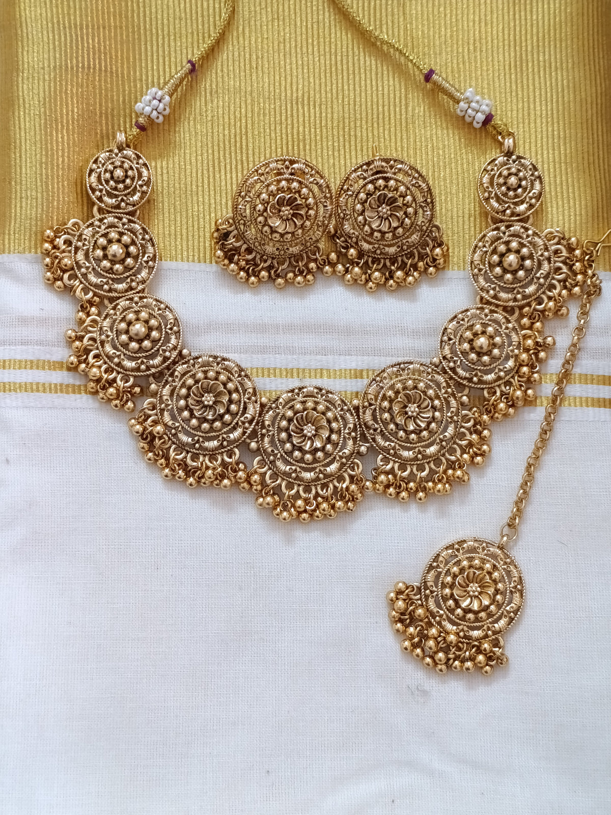 Matte Finish Non Idol Necklace Combo Set