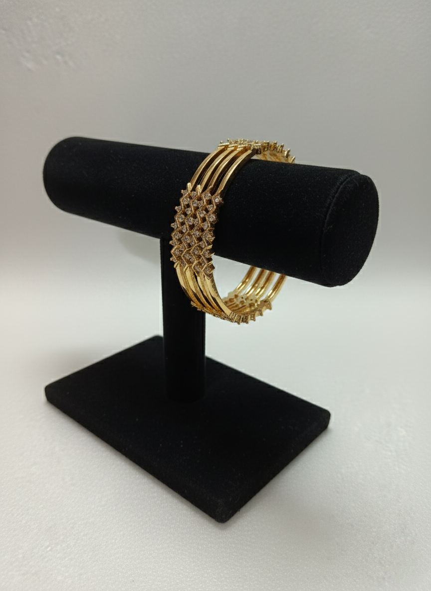 White AD stone Bangle Set of 4 V3