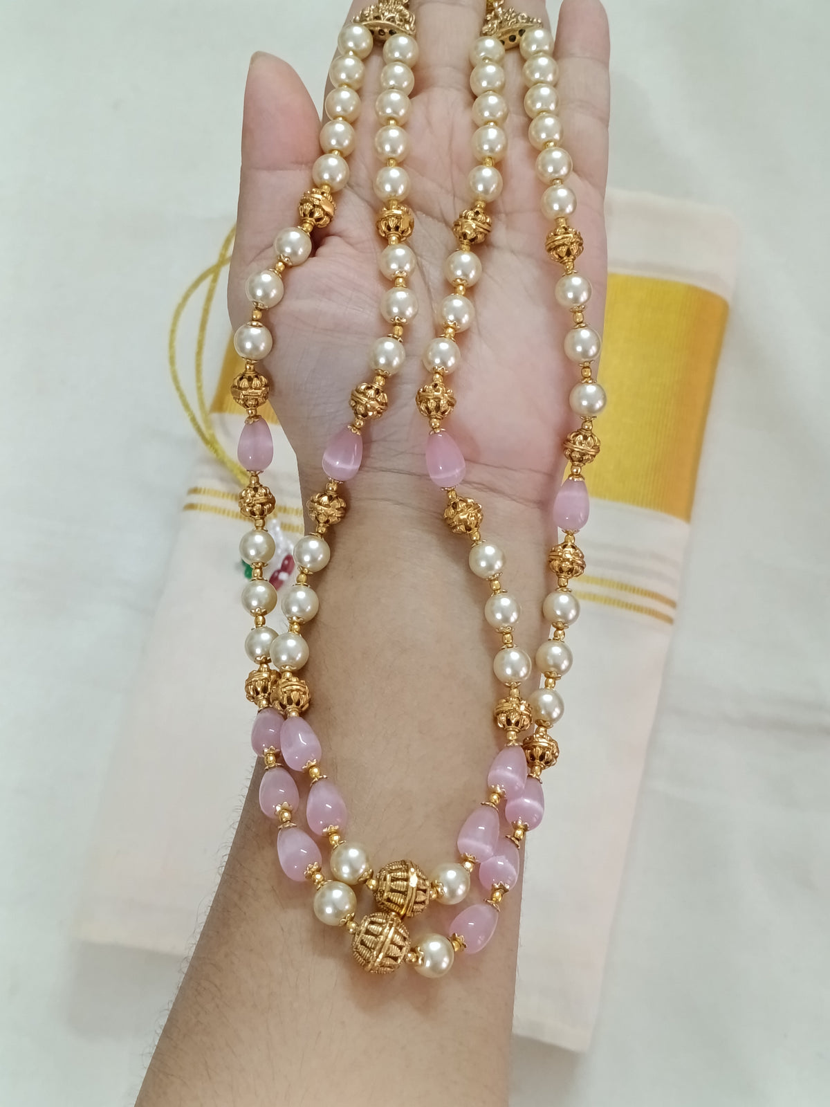 Pearl Two Layer Long Necklace