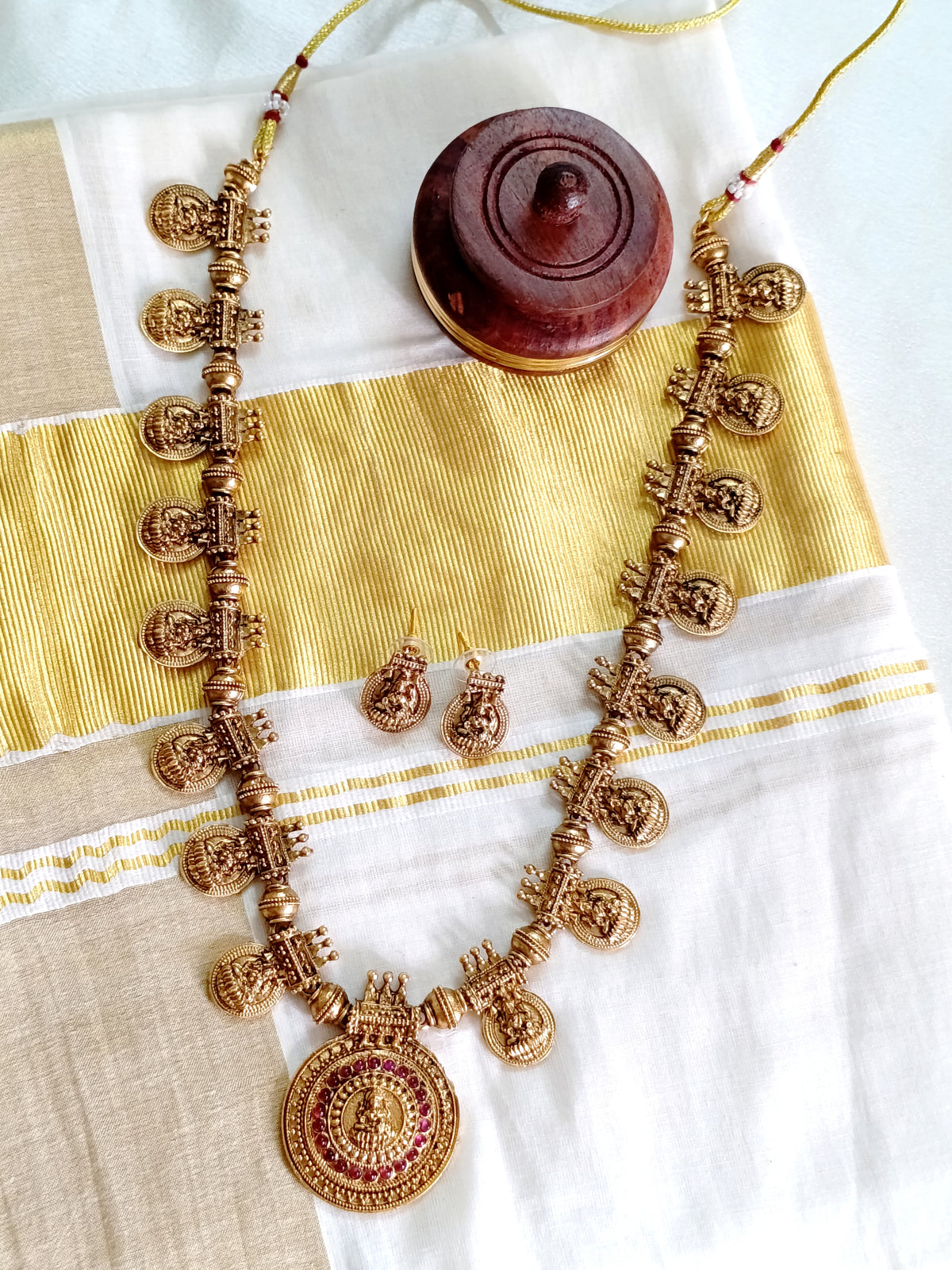 Traditional Lakshmi Coin Long Necklace Set
