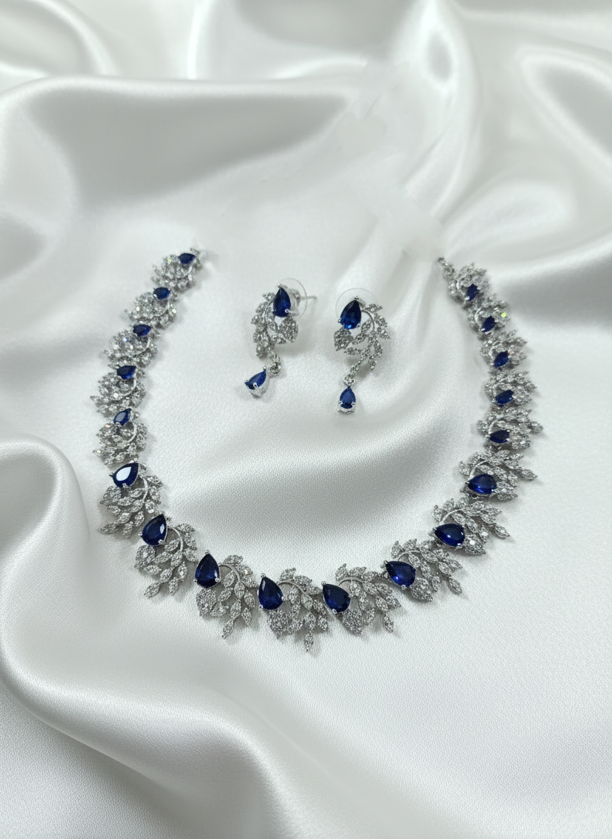 Rhodium Polish AD Creeper Necklace