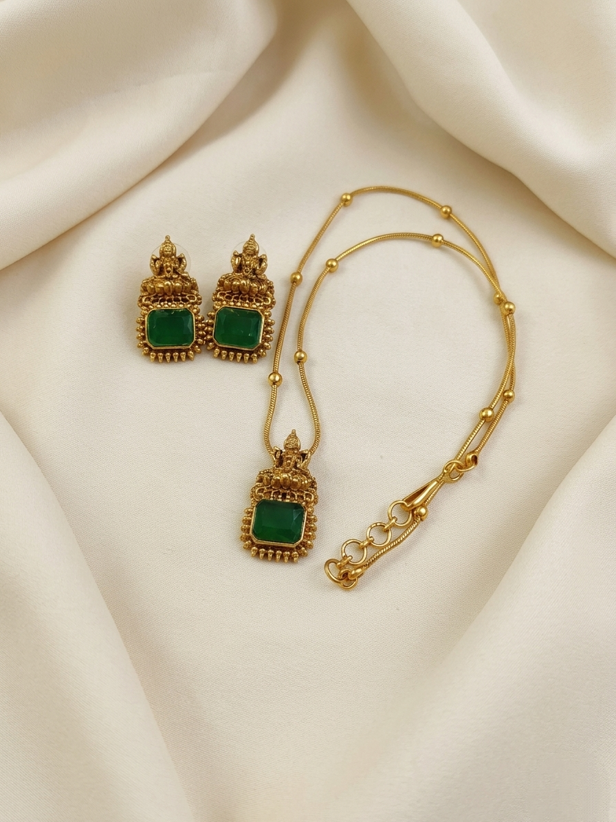 Lakshmi Pendant Mid Long Necklace V148