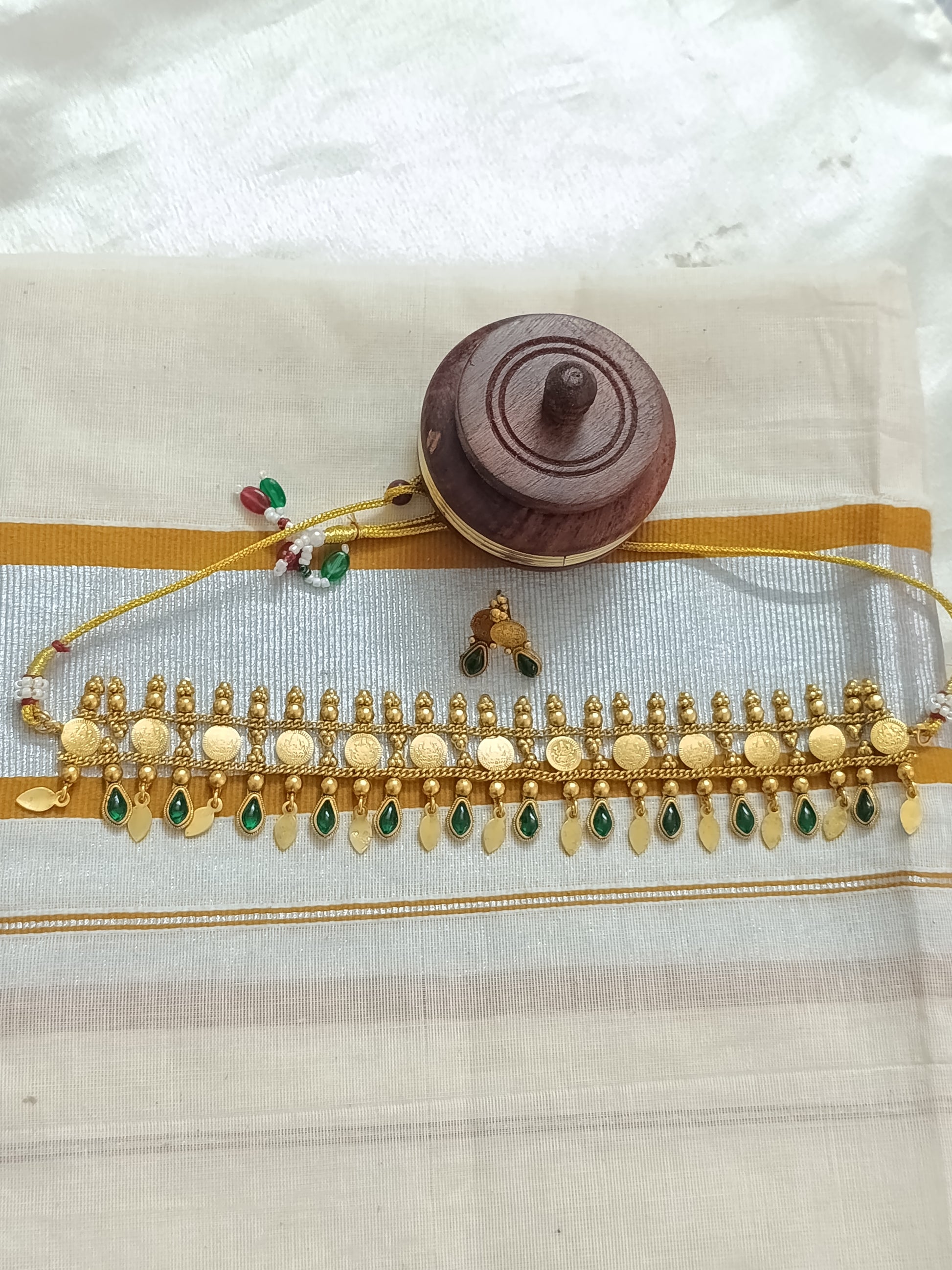 Matte Finish Coin Elakathali Choker Set V5