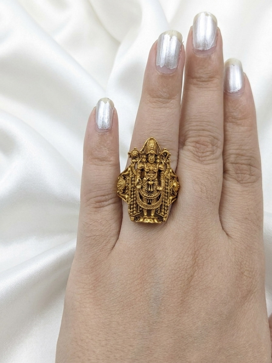 Venkateswara Adjustable Finger Ring