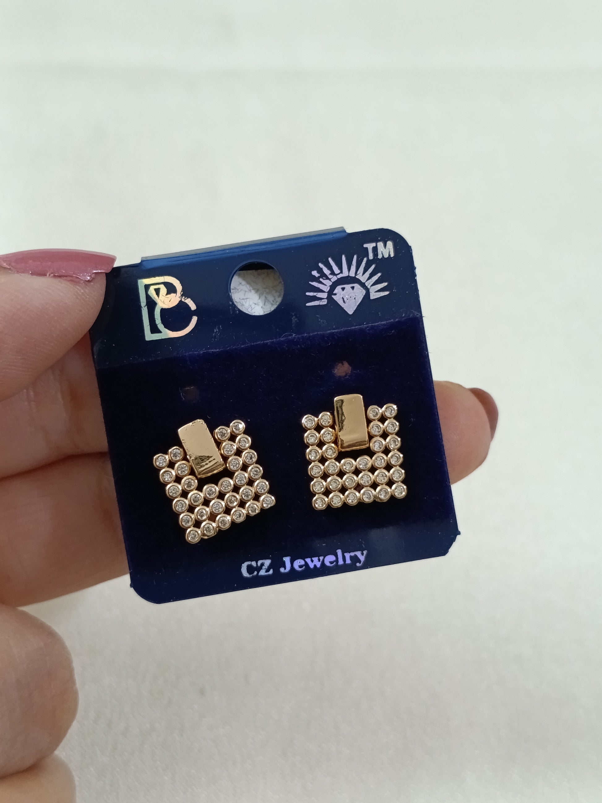 CZ Radiant Grid Earring