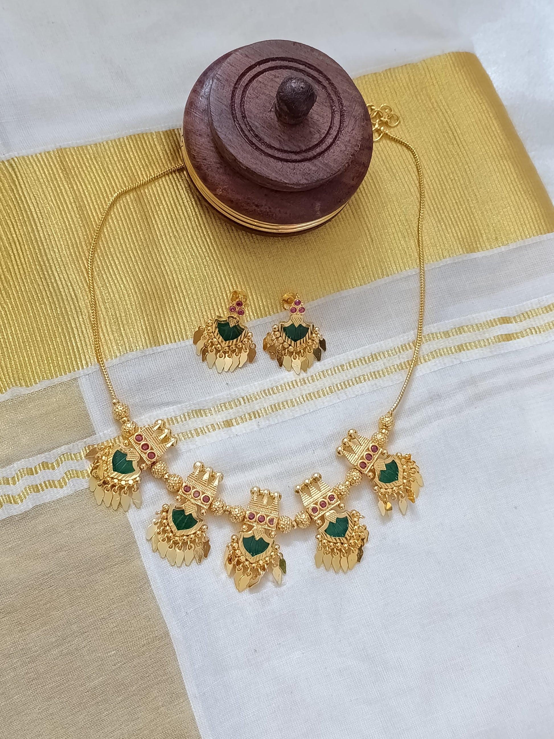 Micro Polish Palakka Elakathali Necklace Set