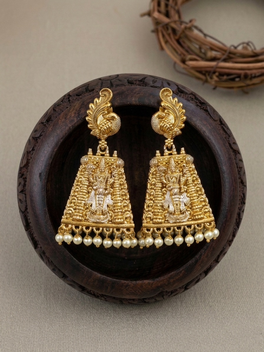 Padmanabha Gopuram Jhumka Earring