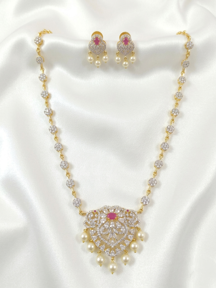 GJ Polish AD Stone Necklace Set V108