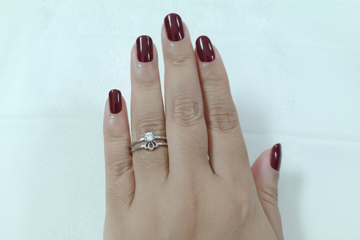 Rhodium Polish AD Adjustable Finger Ring V2